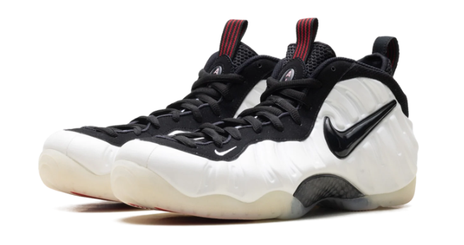 Nike Air Foamposite Pro Unisex Sneakers - Pearl White Black Red
