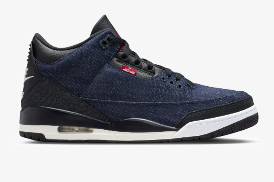 Air Jordan 3 Retro x Levi's - Indigo & Gym Red Sneakers