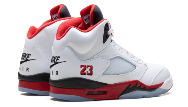 Air Jordan 5 Sneakers - Fire Red Black Tongue 2025