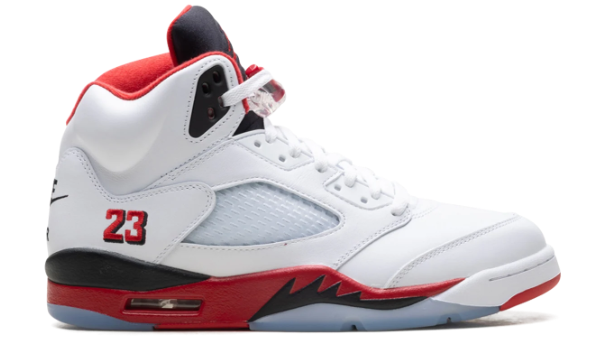 Air Jordan 5 Sneakers - Fire Red Black Tongue 2025