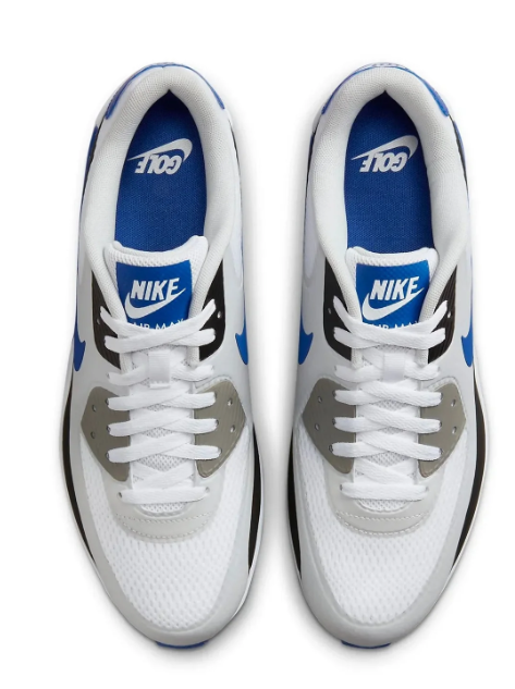 Nike Air Max 90 Men's Golf Shoes - White, Black & Blue