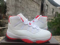 Air Jordan 11 White & Red High-Top Sneakers