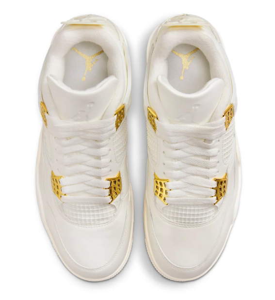 Air Jordan 4 Retro Women's Sneakers - Metallic Gold